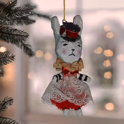 Handmade Christmas Ornament, Bunny#156