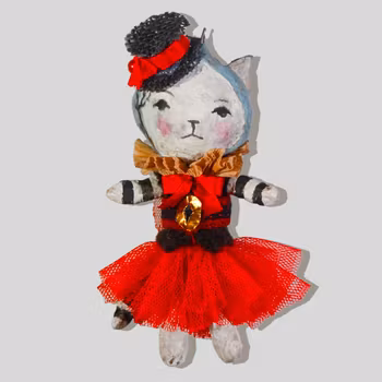 Håndlaget Julepynt, Katt med hale #165