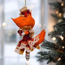 Handmade Christmas Ornament, Fox #166