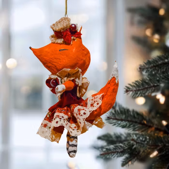 Handmade Christmas Ornament, Fox #166