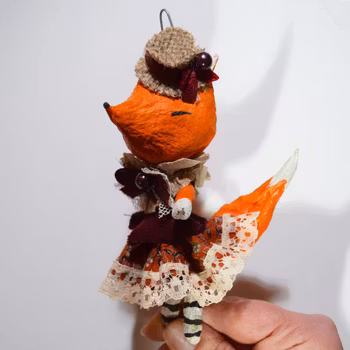 Handmade Christmas Ornament, Fox #166