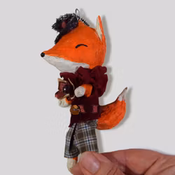 Handmade Christmas Ornament, Fox #167