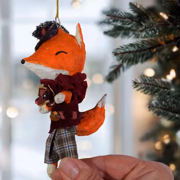 Handmade Christmas Ornament, Fox #167