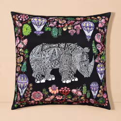 Cushion cover "Rhino" black by Anna Strøm