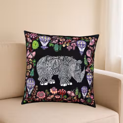 Cushion cover "Rhino" black by Anna Strøm