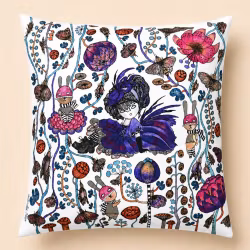 Cushion cover "Slem Pike with rabbit " by Anna Strøm