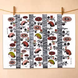 Kitchen towel "Dancing Birds" Fabelskog series