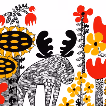 Kitchen towel" Big Elk" Fabelskog