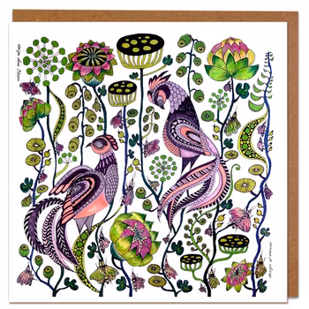 Greeting card "Pheasants" illustration Anna Strøm