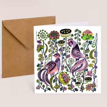 Greeting card "Pheasants" illustration Anna Strøm