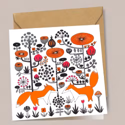 Greeting card card “Kind Foxes” Fabelskog