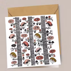 Greeting card "Dancing Birds" Fabelskog series
