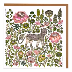 Art card "Leopard" illustration Anna Strøm
