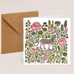Art card "Leopard" illustration Anna Strøm