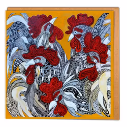 Kunstkort “5 Haner ”