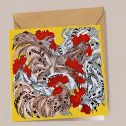 Kunstkort “ Haner ”