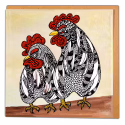 Kunstkort “ Høner ”