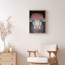 Plakat  A3 "Ku med sommerfugler"