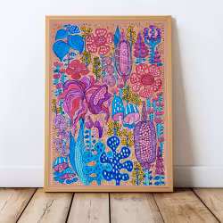 Poster A3 "Magic Garden rose"