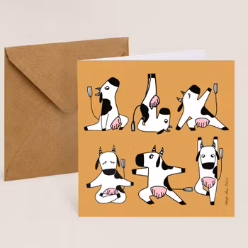 Art card "Yoga Cow"