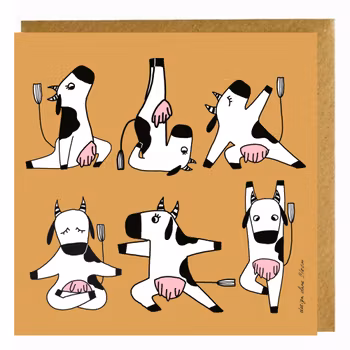 Art card "Yoga Cow"