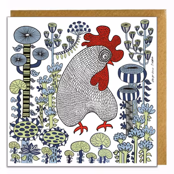 Art card “Lazy Rooster” Fabelskog