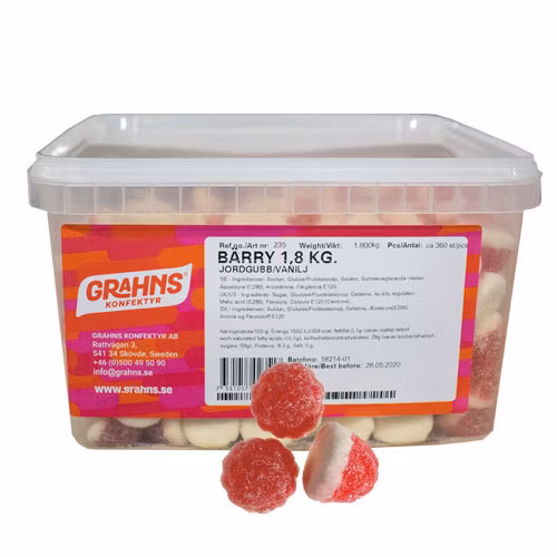 BÄRRY JORDGUBB/VANILJ LÖSVIKT PRISET GÄLLER 50G