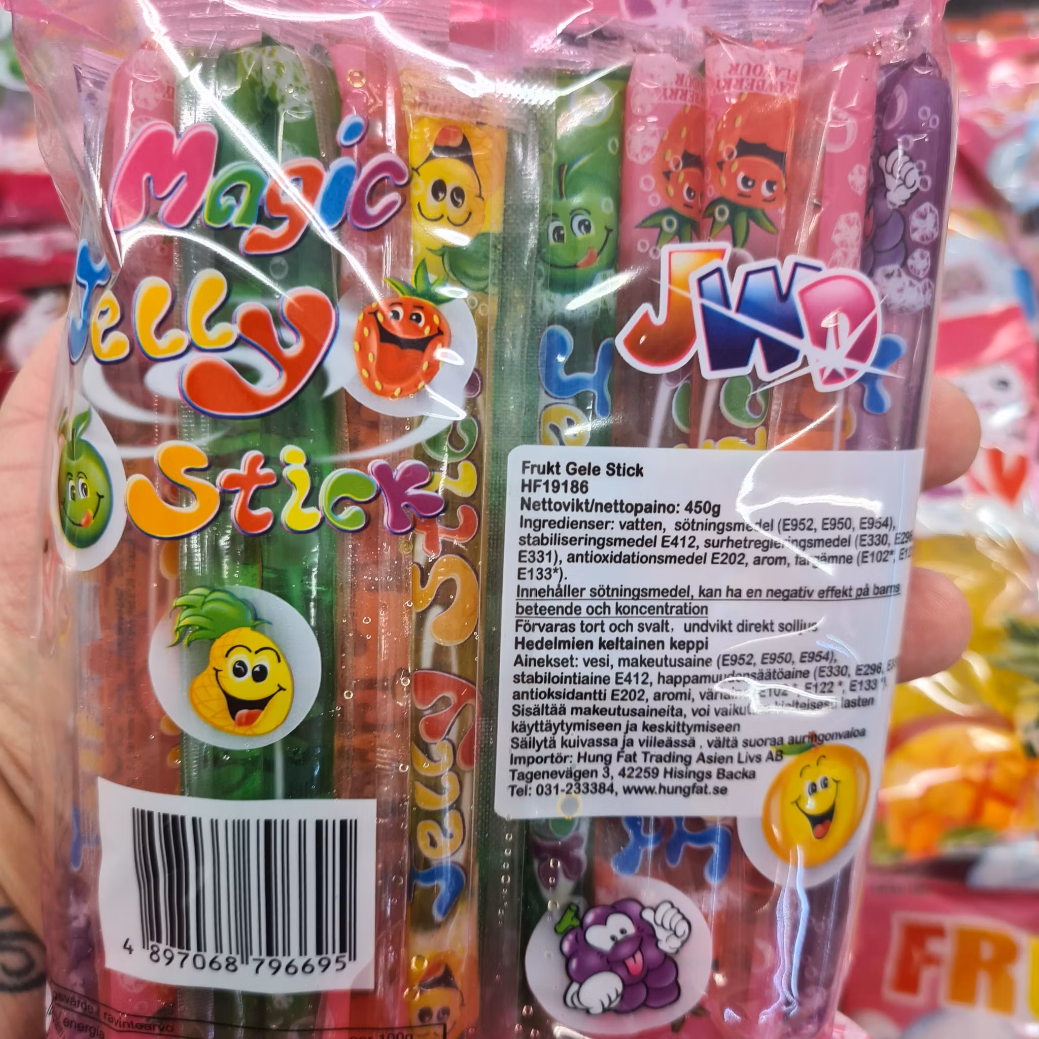Jelly Sticks med blandad fruktsmak 450 g