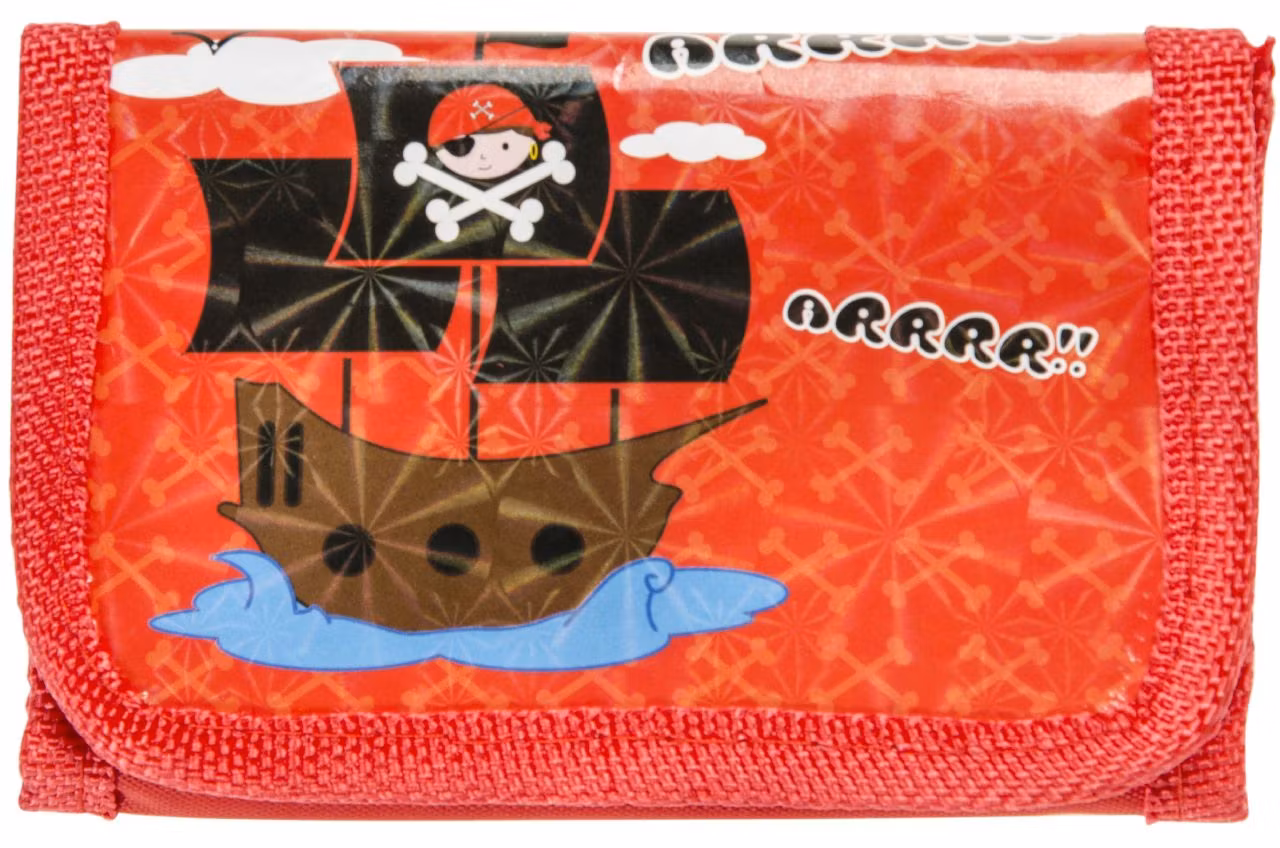 plånbok pirater röd 12 cm