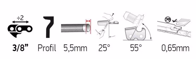Sågkedja 3/8 1,5mm - DuraCut M70LPX-Series