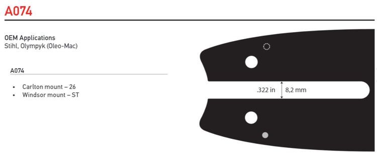 Svärd 8" - 16" 1/4 1,1mm (0,043) PANTHER Mini STIHL - A074