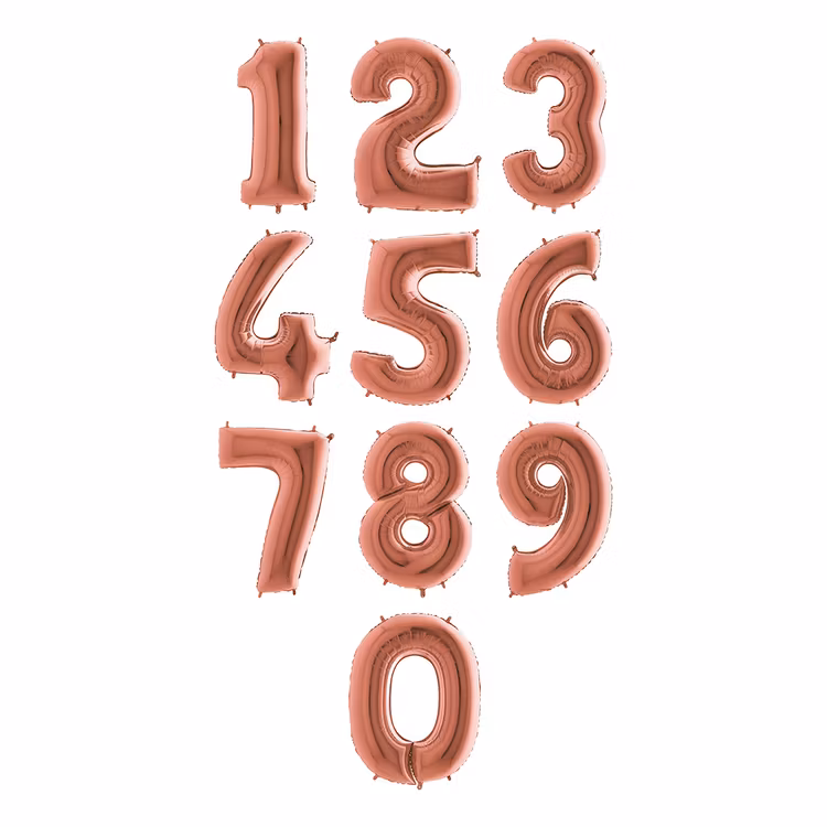 Sifferballong Roseguld Metallic