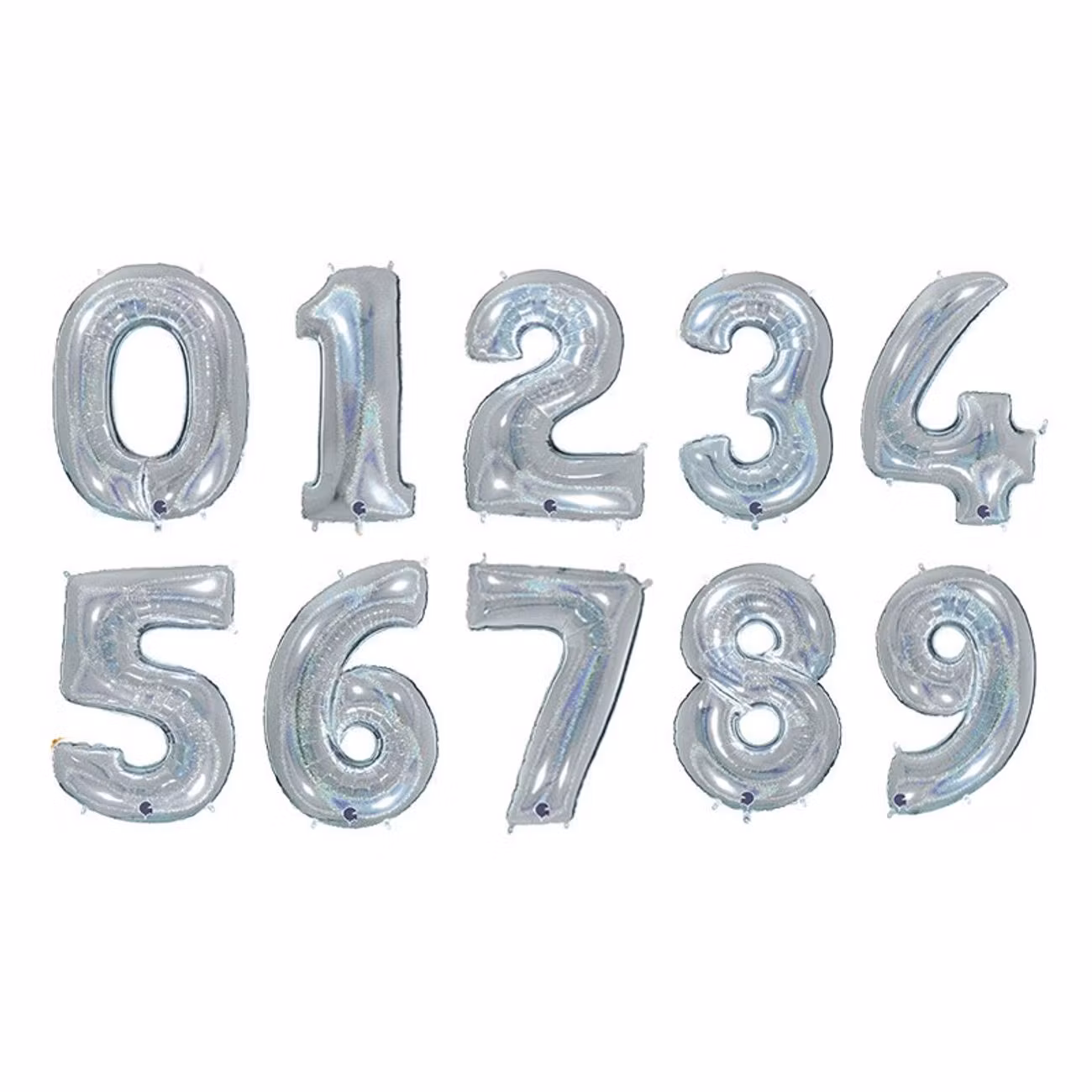 Sifferballong Glitter Silver