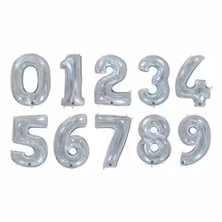 Sifferballong Glitter Silver