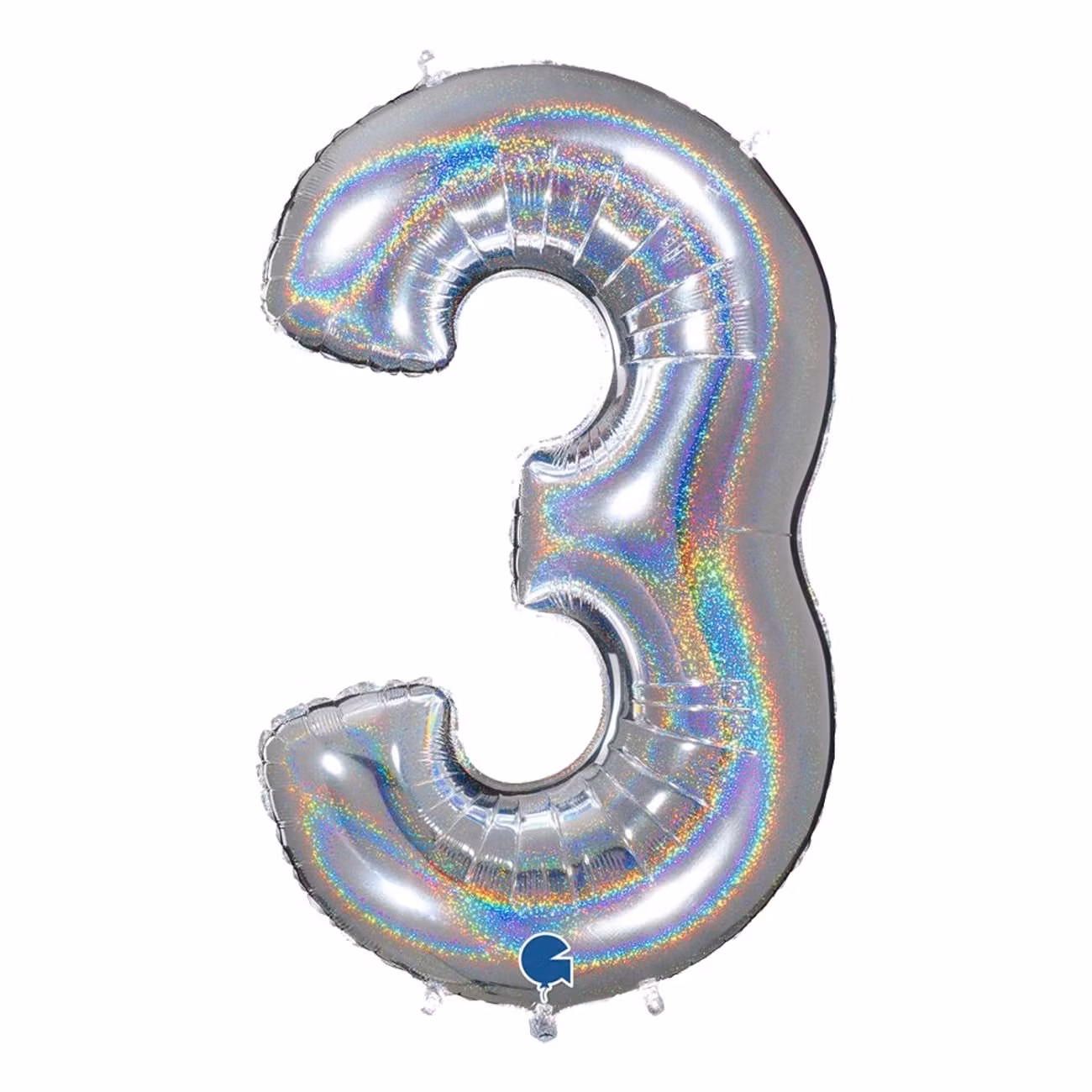 Sifferballong Glitter Silver