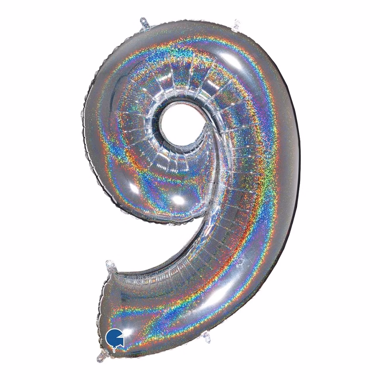 Sifferballong Glitter Silver