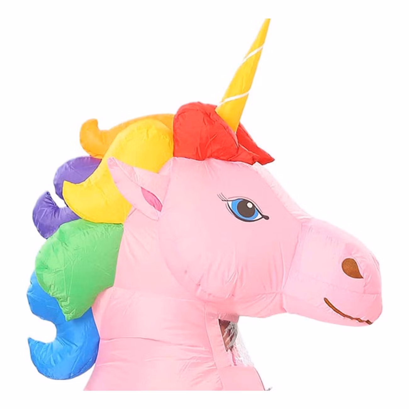 Uppblåsbar Enhörning med Regnbågsfärgad Man Maskeraddräkt