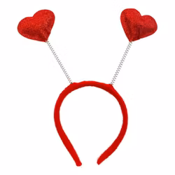 Diadem med Hjärtan Röd