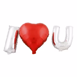 Folieballonger I Love U Röd/Silver