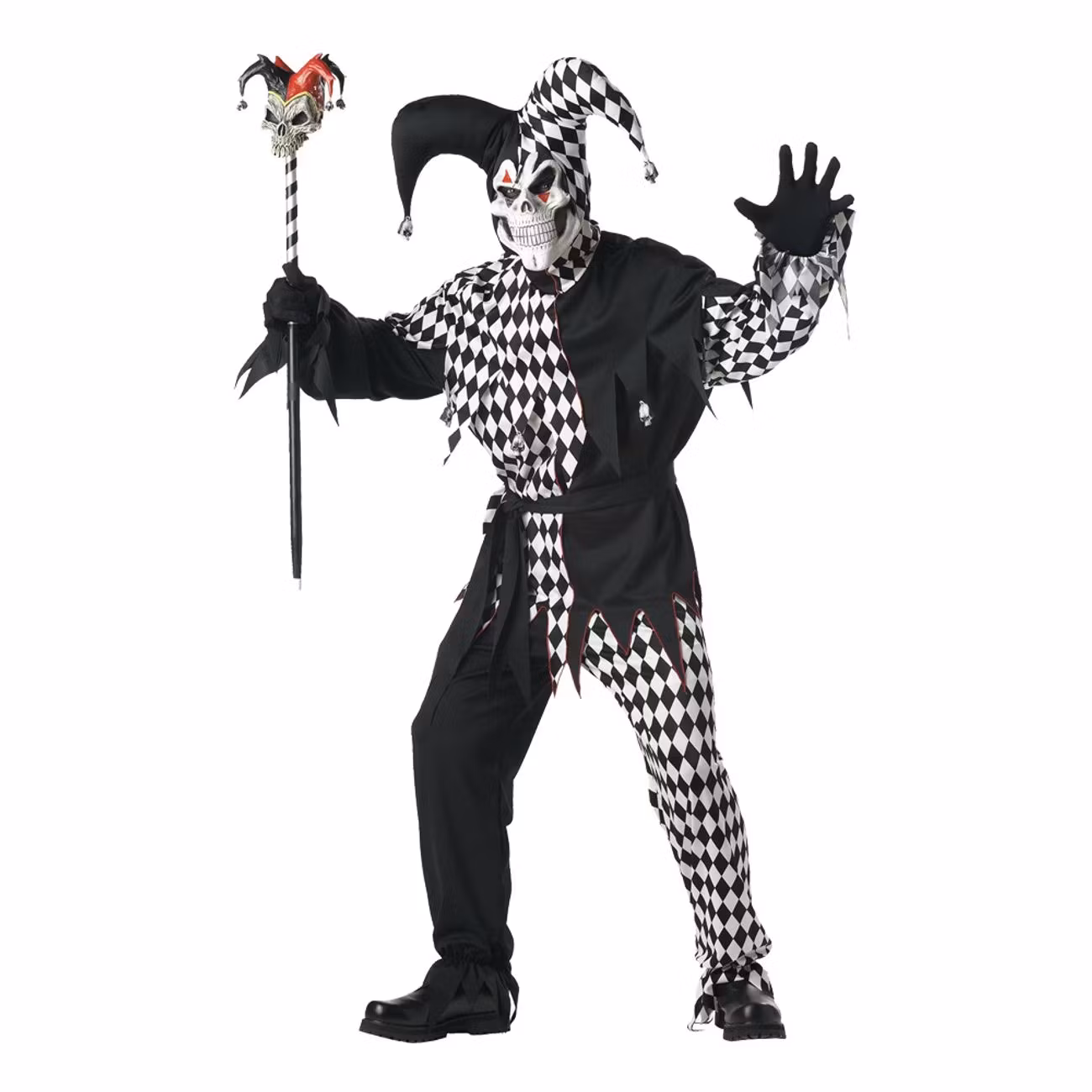 Den Elake Gycklaren Svart/Vit Maskeraddräkt