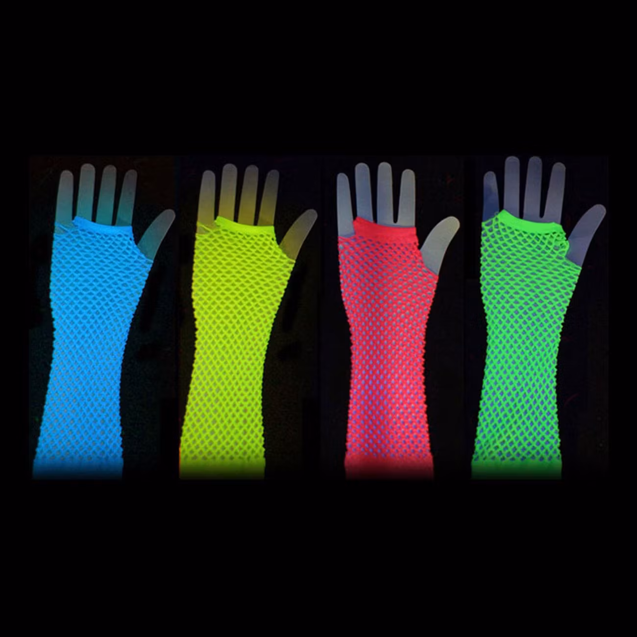 Långa UV Neon Näthandskar
