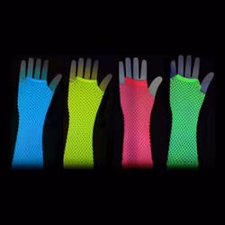 Långa UV Neon Näthandskar