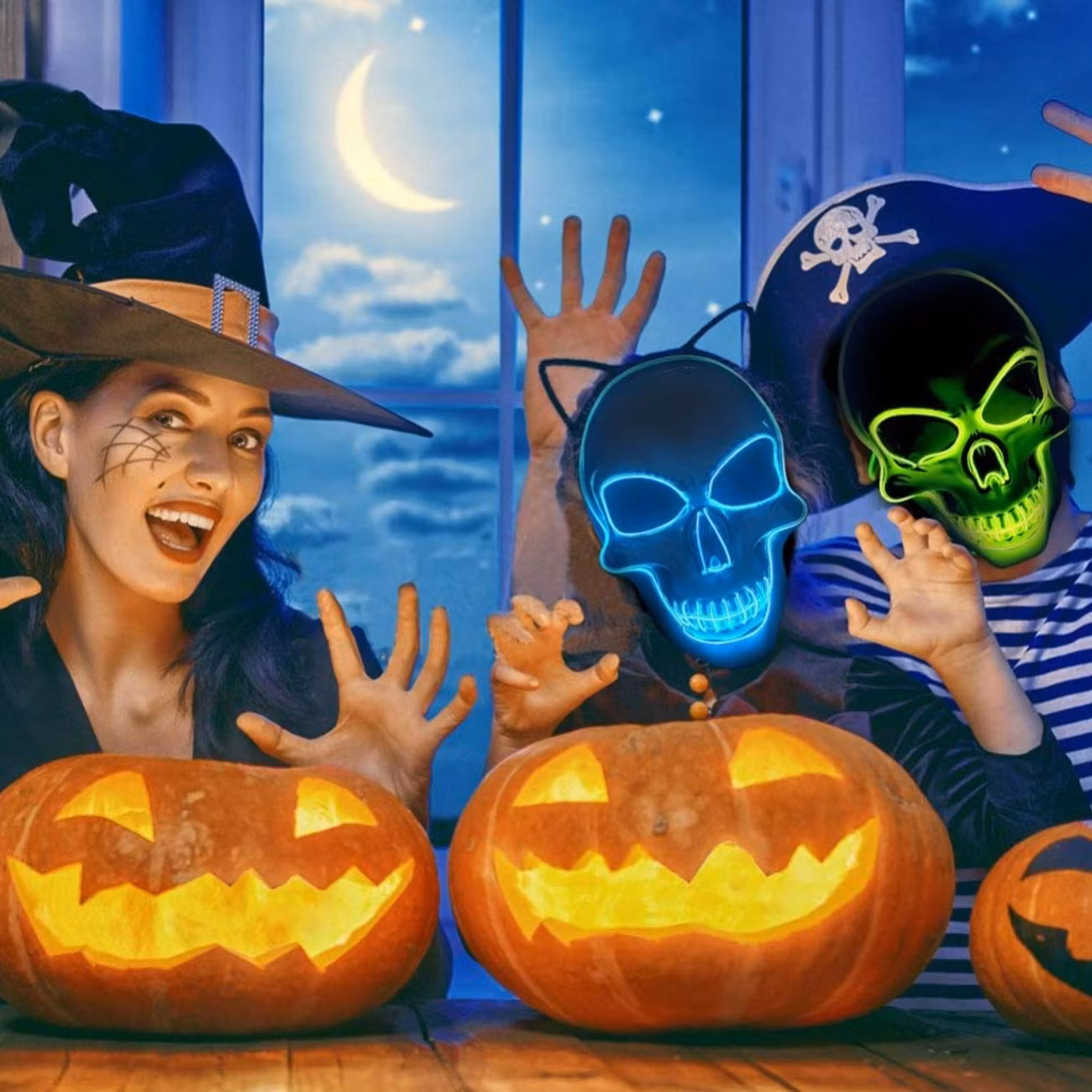 El Wire Skull LED Mask