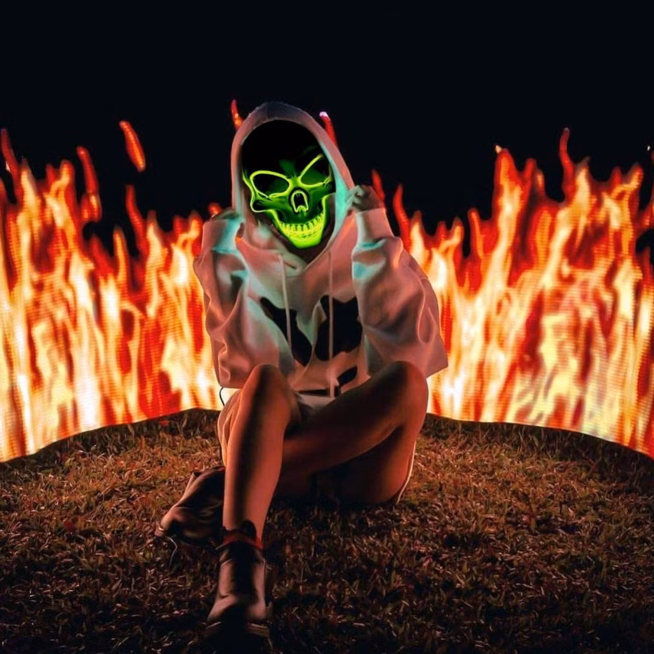 El Wire Skull LED Mask