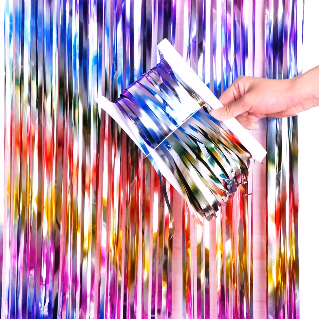 Glitterdraperi Regnbåge Breda Slingor