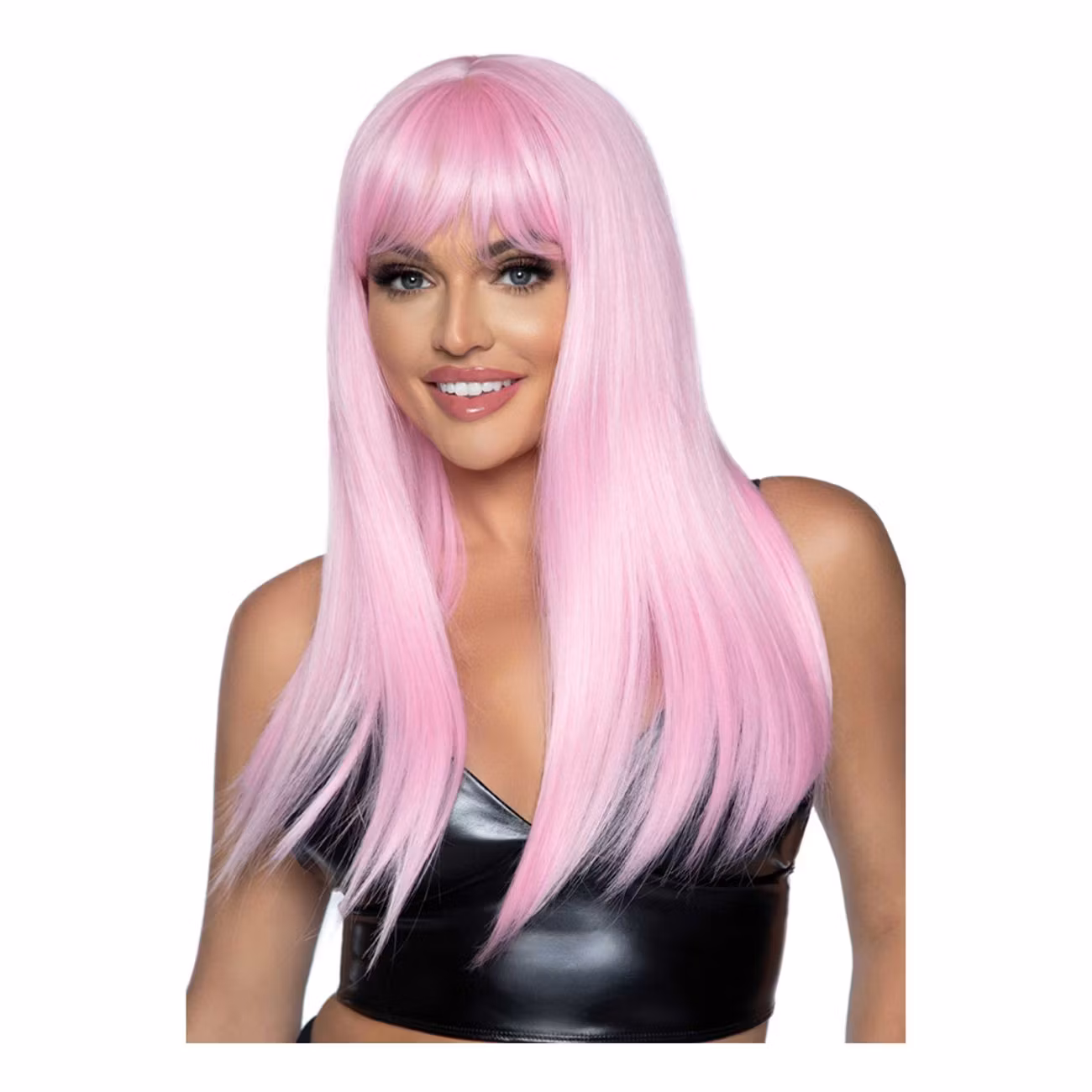 Sagoflicka Rosa Lång Peruk