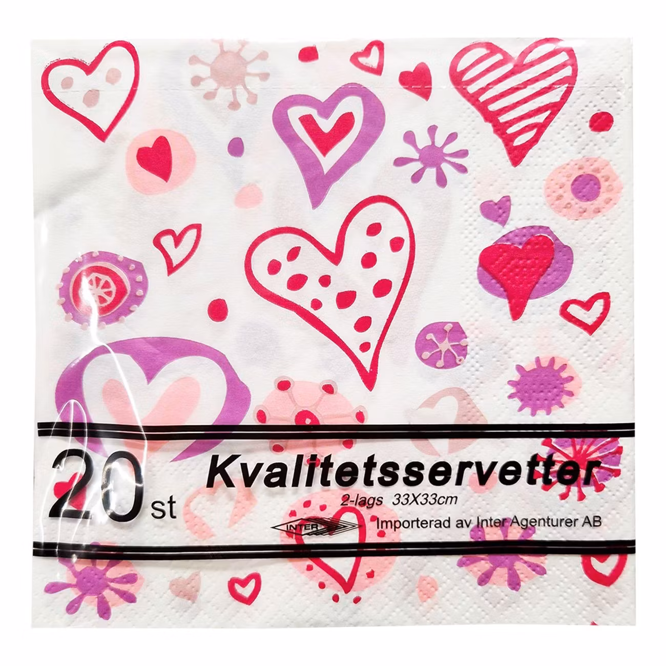 Servetter med Hjärtan