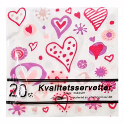 Servetter med Hjärtan