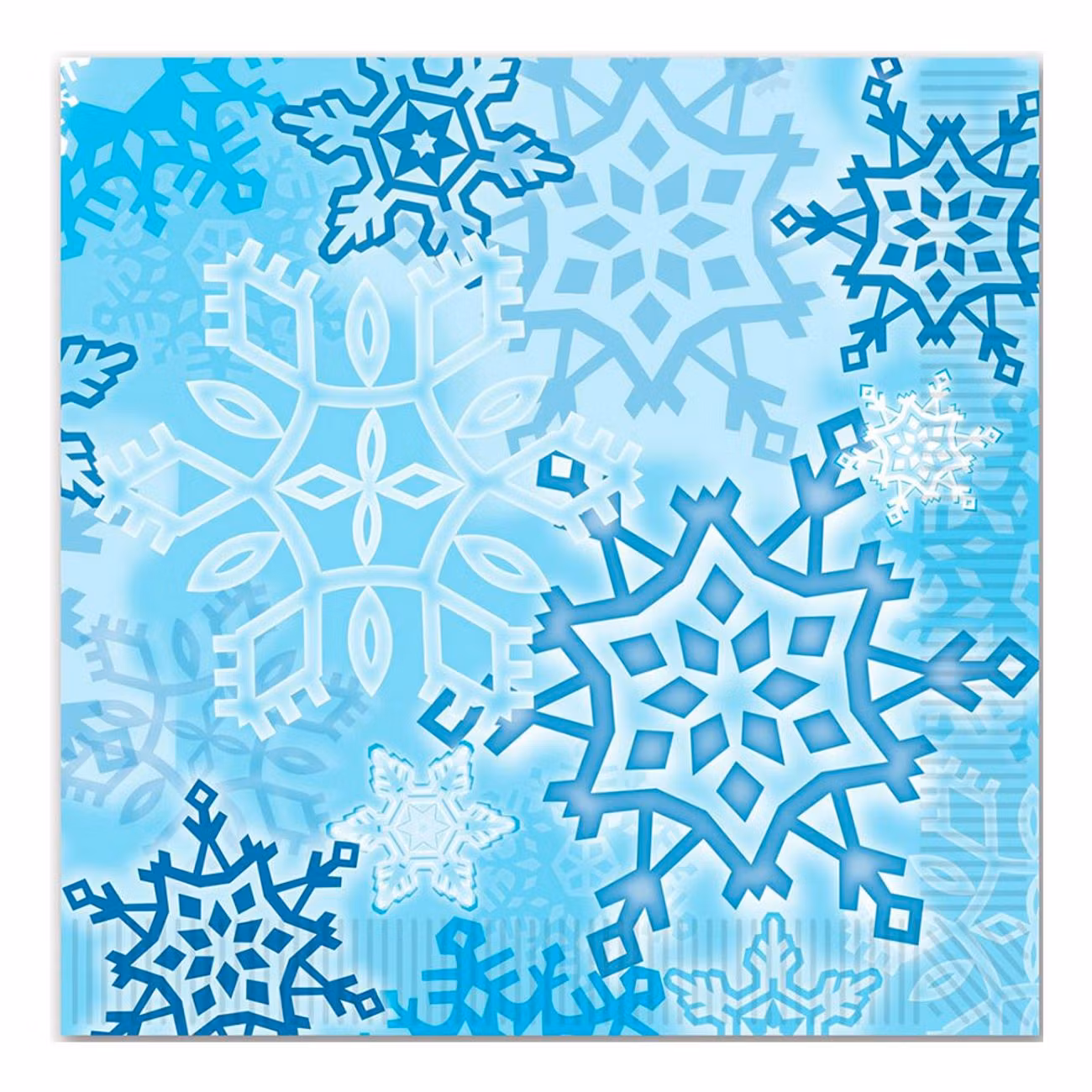 Servetter Snöflingor Blå