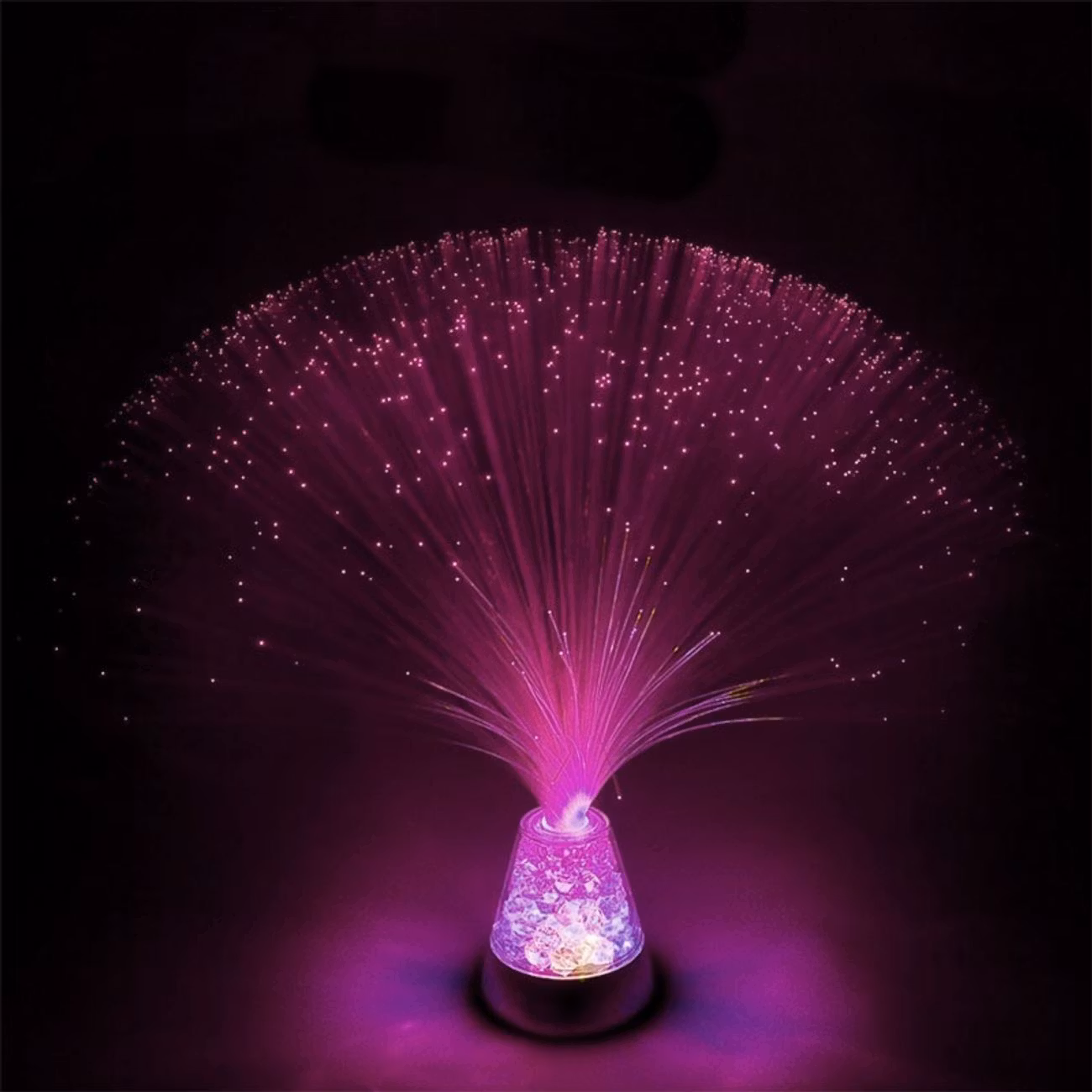 Fiberoptisk Iskristall Lampa Färgskiftande